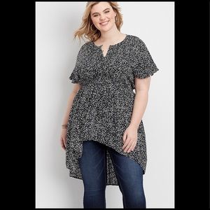 Black and white high low tunic